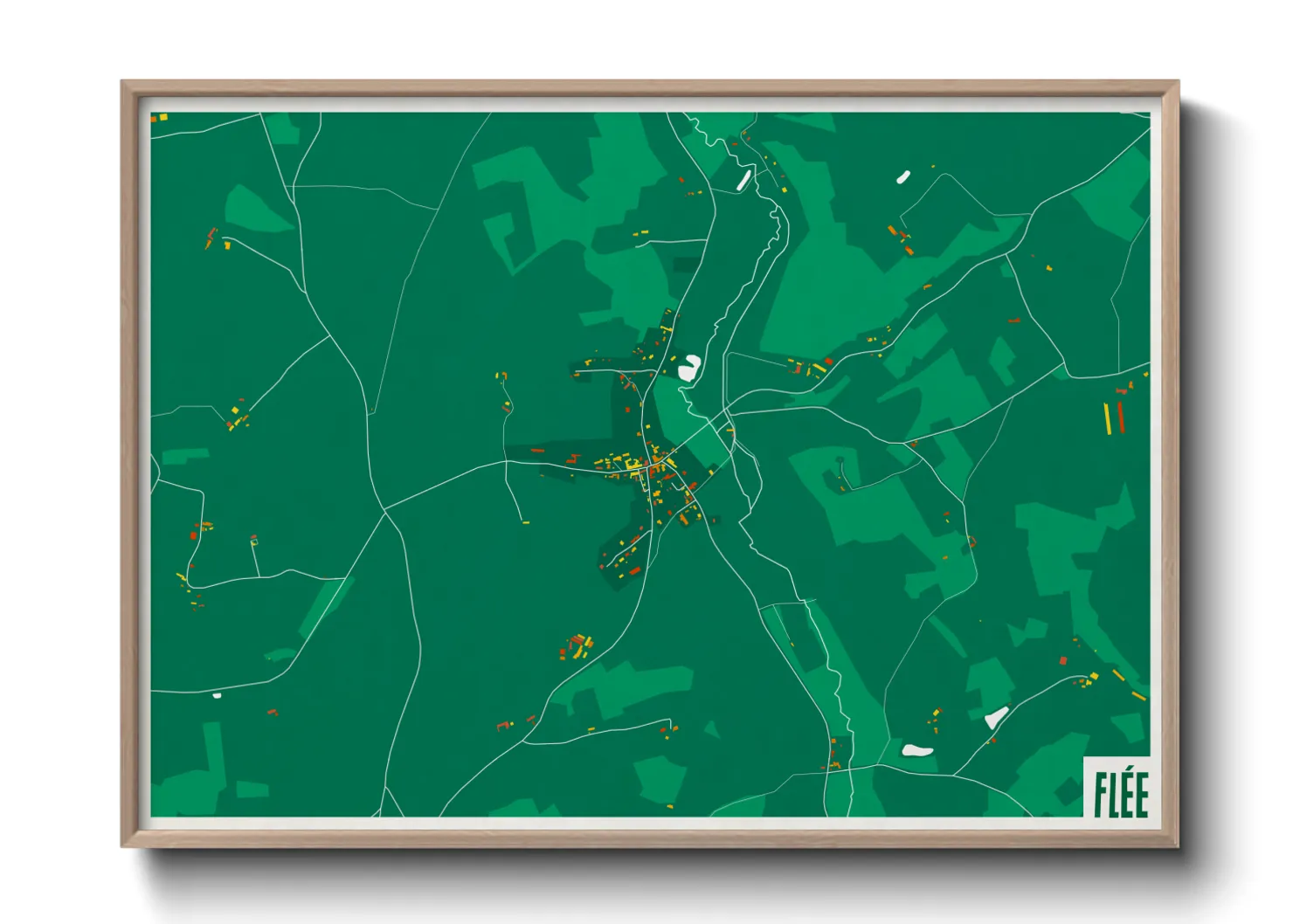 Une affiche de carte sur Flée