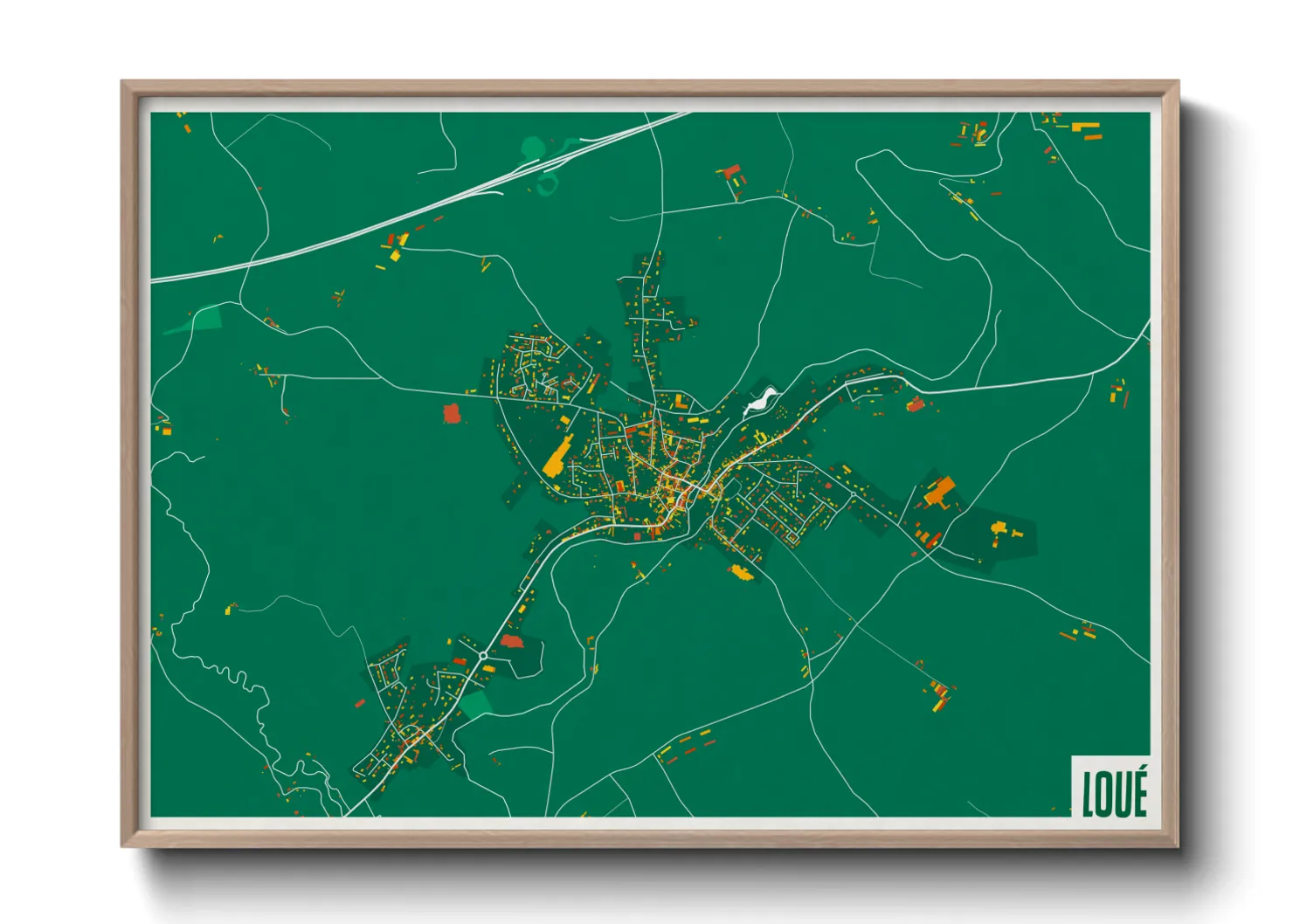 Une affiche de carte sur Loué