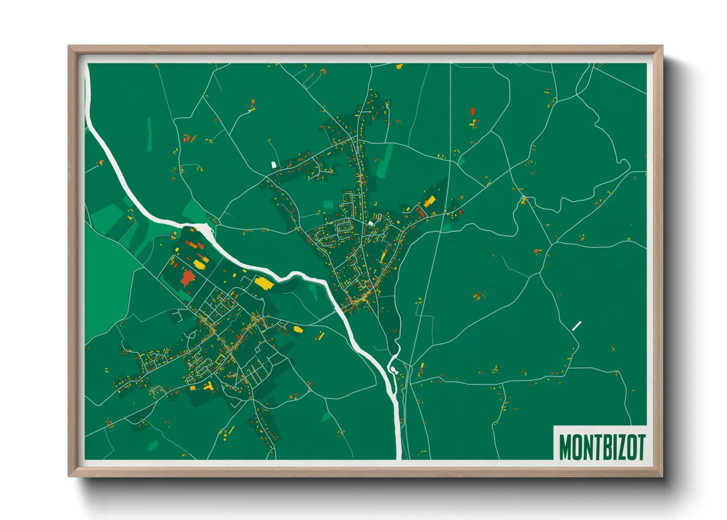 Une affiche de carte sur Montbizot