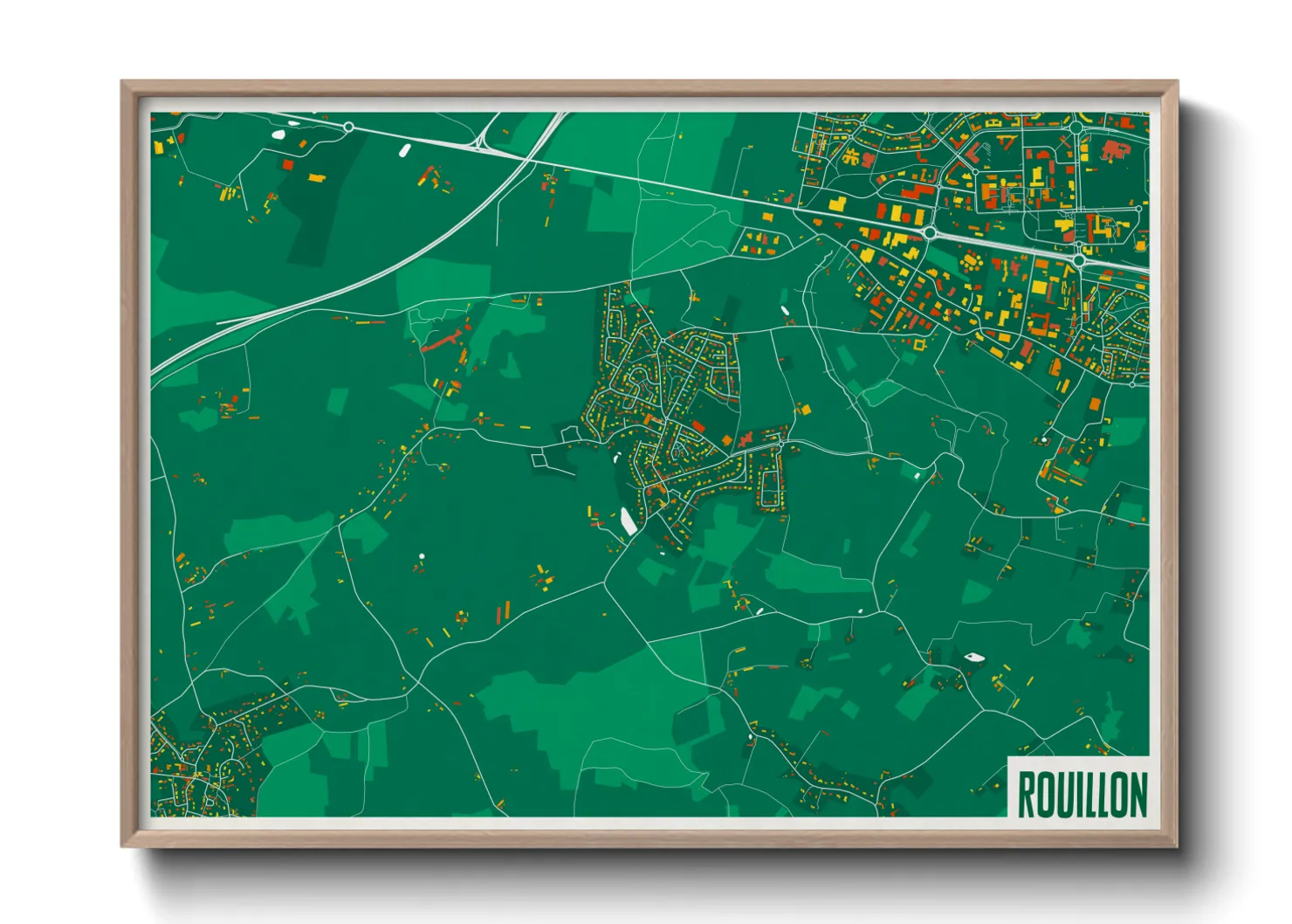 Une affiche de carte sur Rouillon