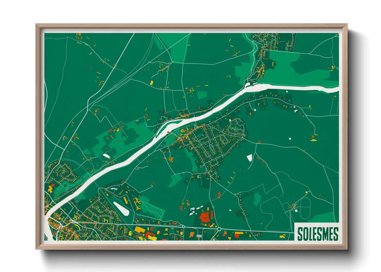 Une affiche de carte sur Solesmes