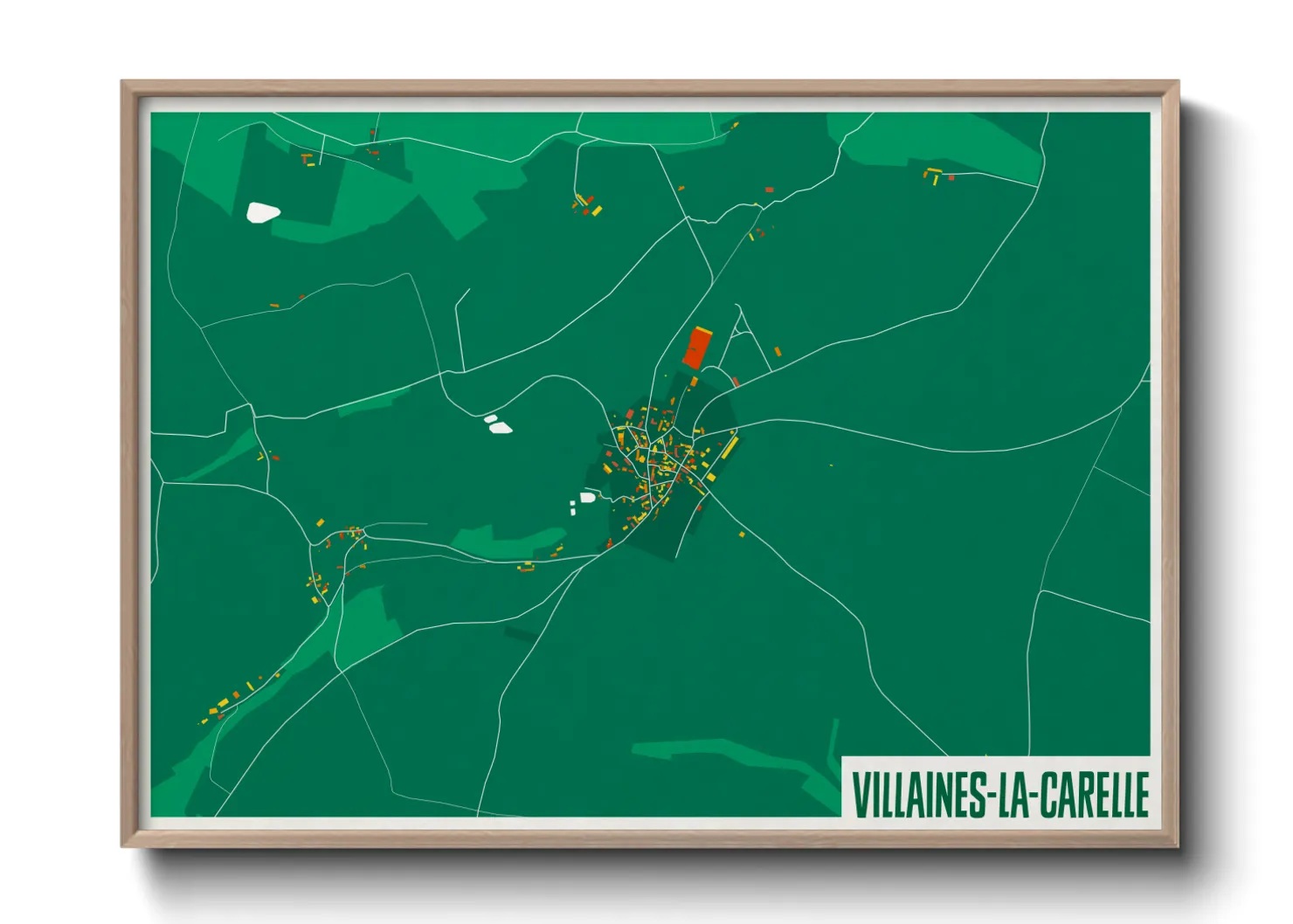 Une affiche de carte sur Villaines-la-Carelle