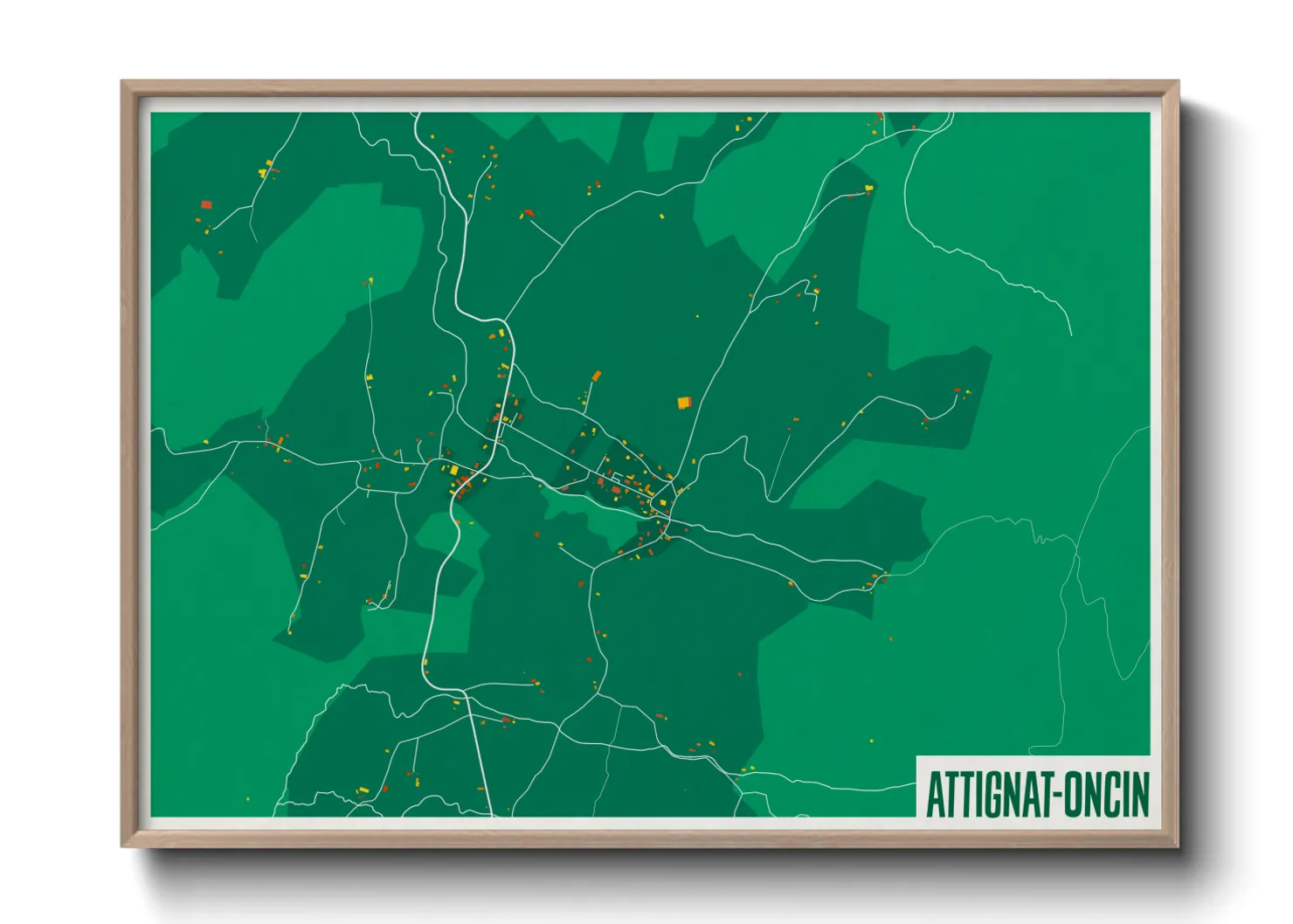 Une affiche de carte sur Attignat-Oncin
