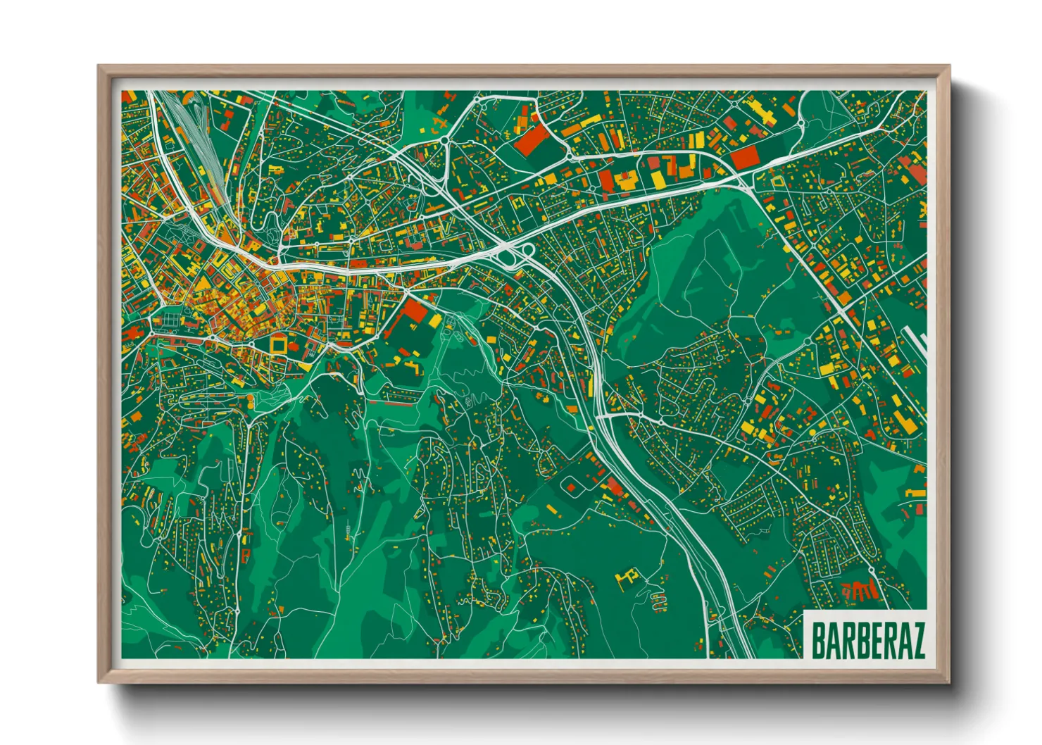 Une affiche de carte sur Barberaz