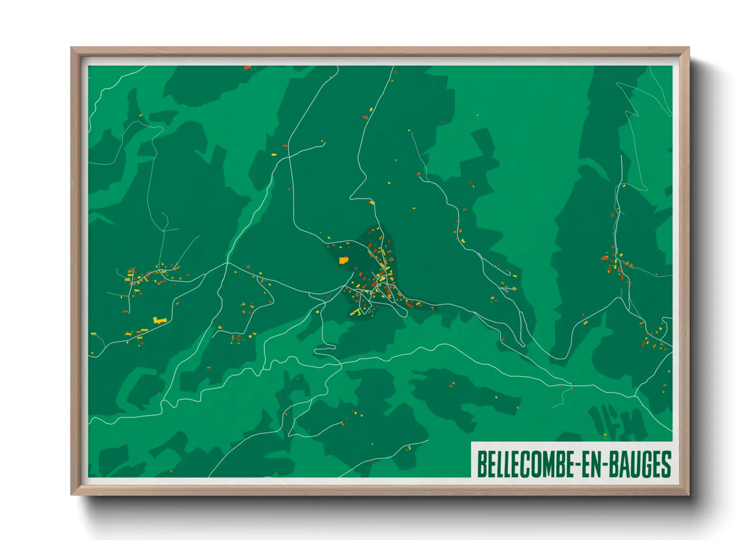 Une affiche de carte sur Bellecombe-en-Bauges