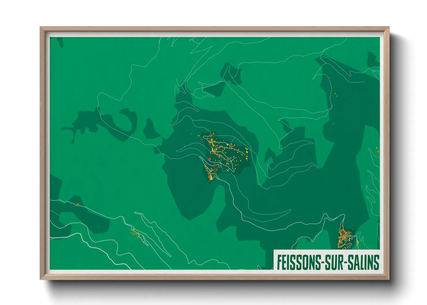 Une affiche de carte sur Feissons-sur-Salins