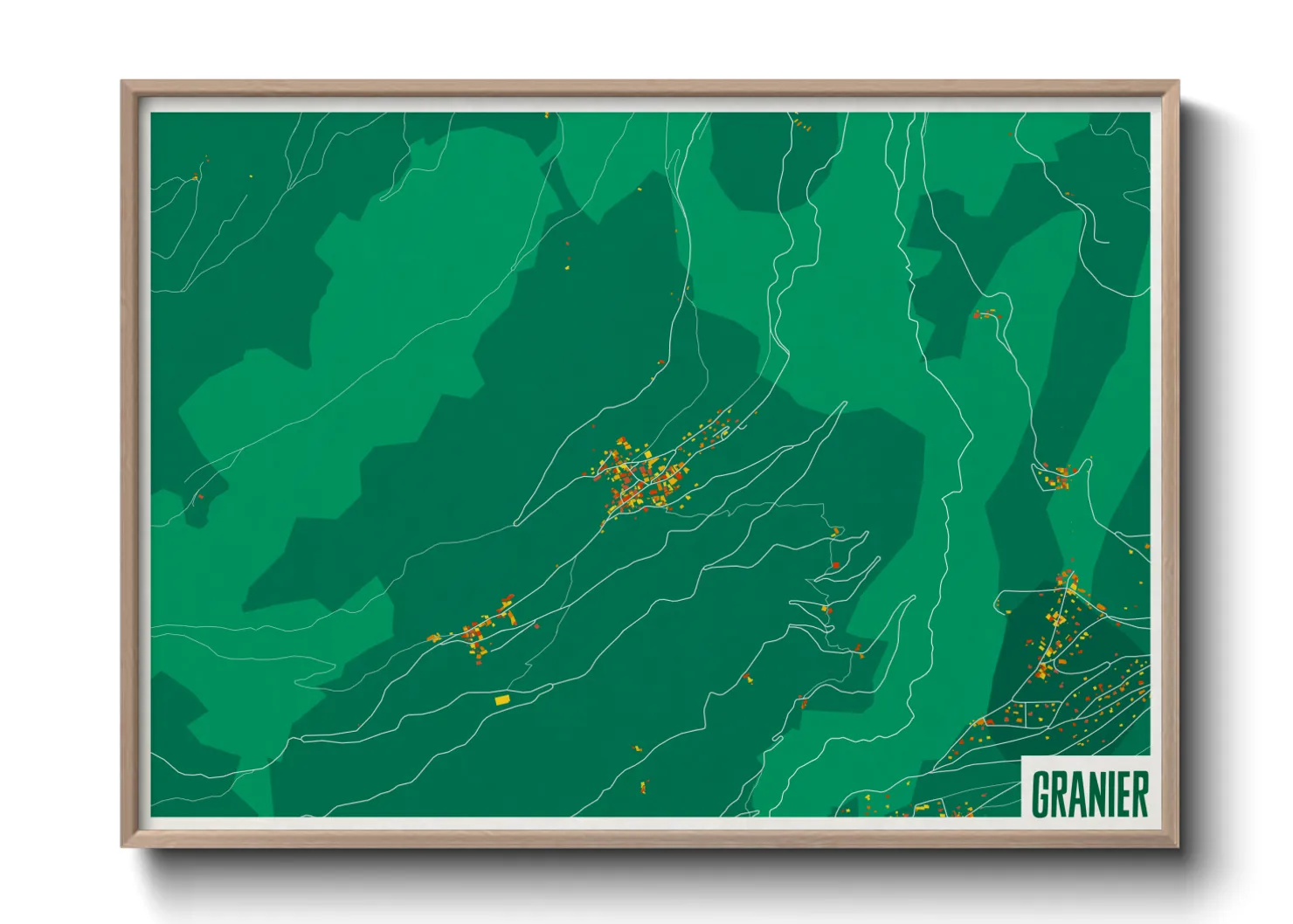 Une affiche de carte sur Granier