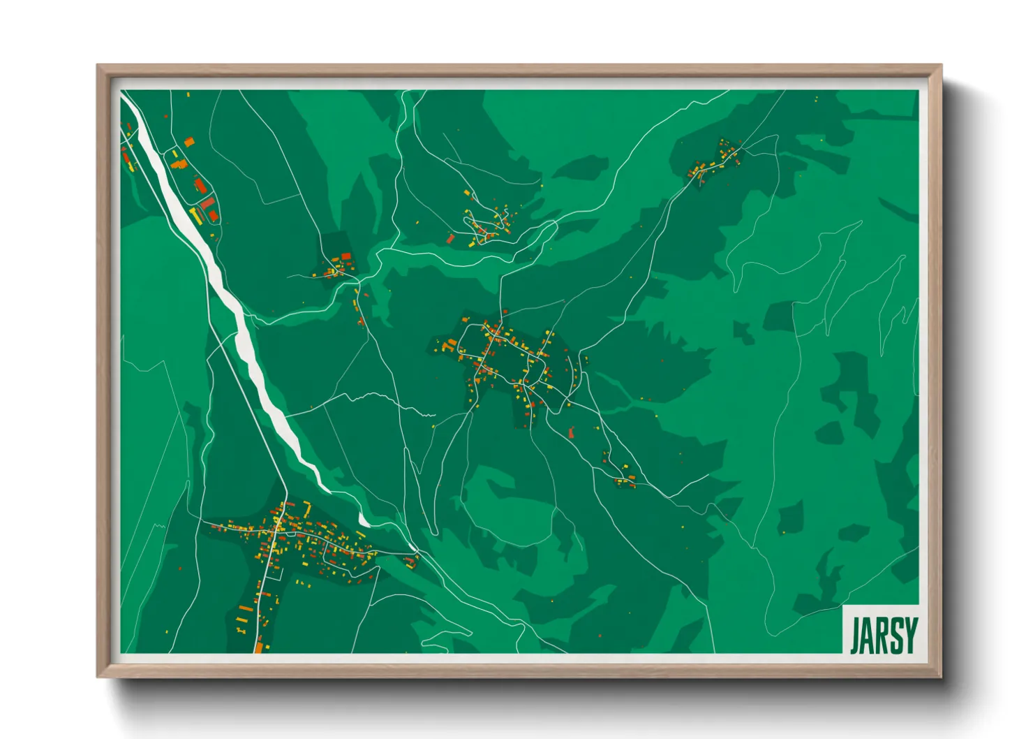 Une affiche de carte sur Jarsy