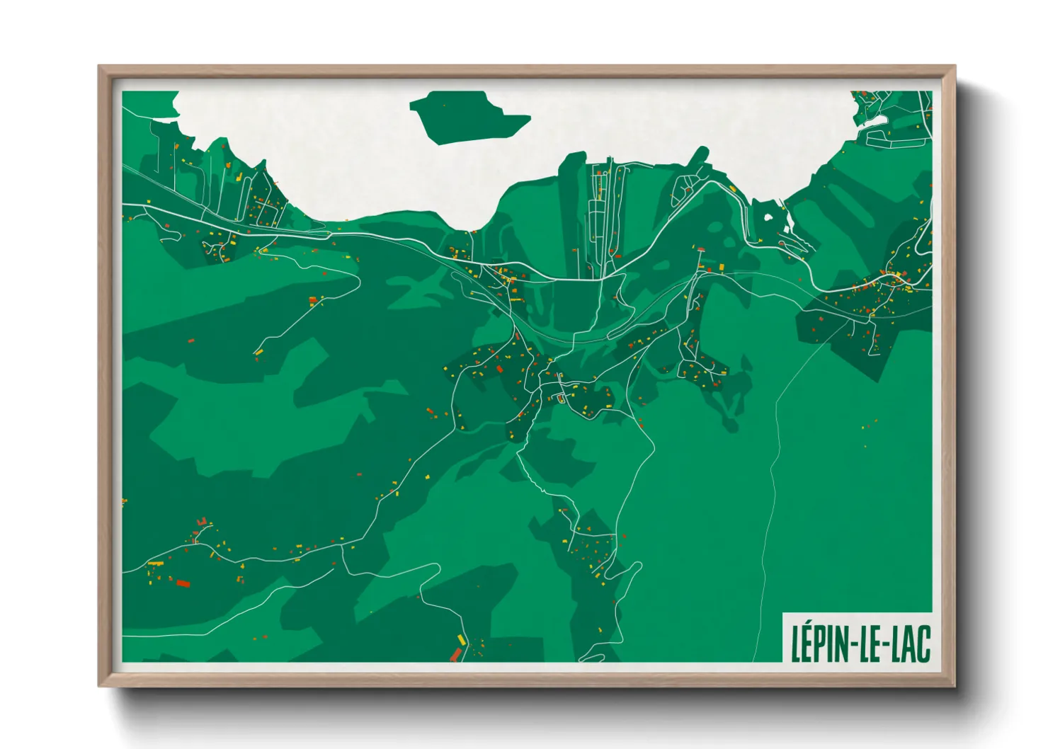 Une affiche de carte sur Lépin-le-Lac