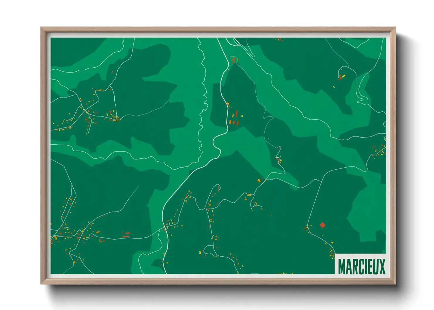 Une affiche de carte sur Marcieux