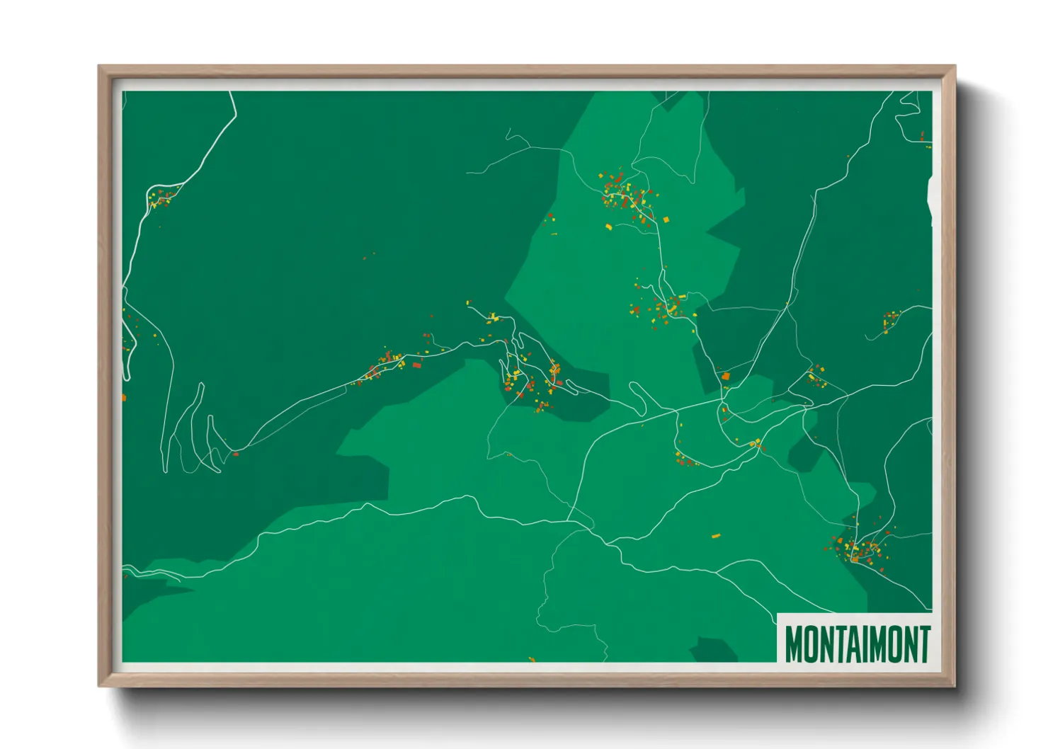 Une affiche de carte sur Montaimont