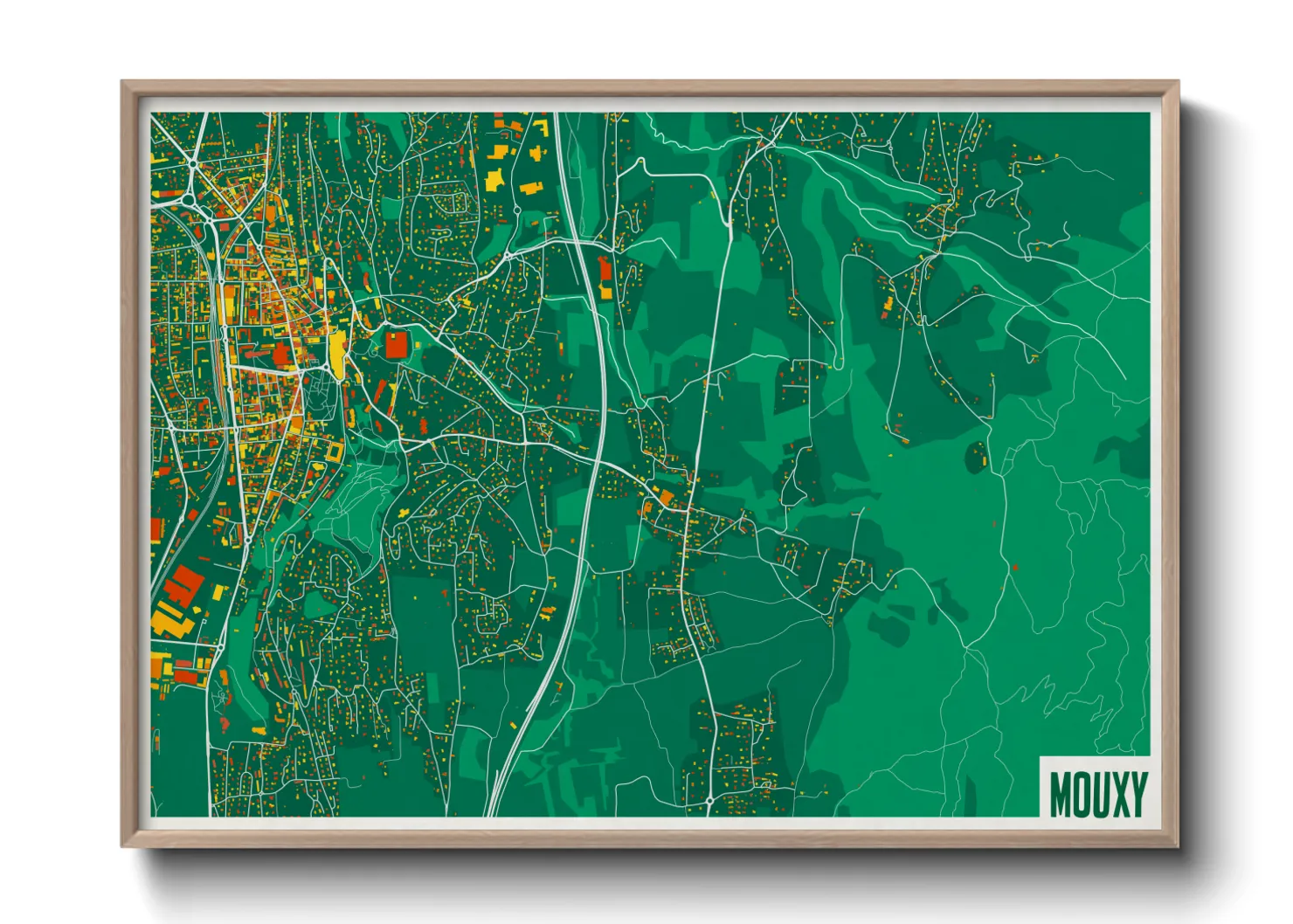 Une affiche de carte sur Mouxy