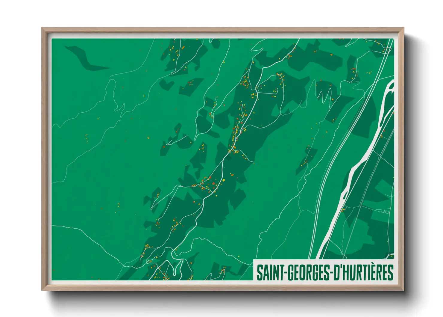 Une affiche de carte sur Saint-Georges-d'Hurtières