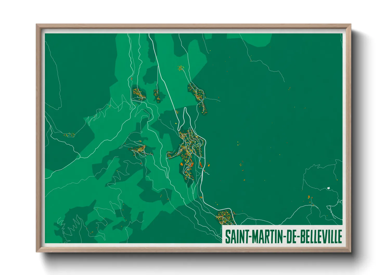 Une affiche de carte sur Saint-Martin-de-Belleville