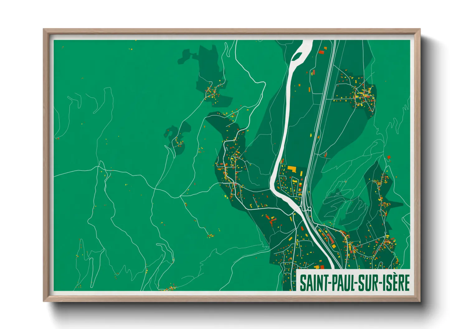 Une affiche de carte sur Saint-Paul-sur-Isère