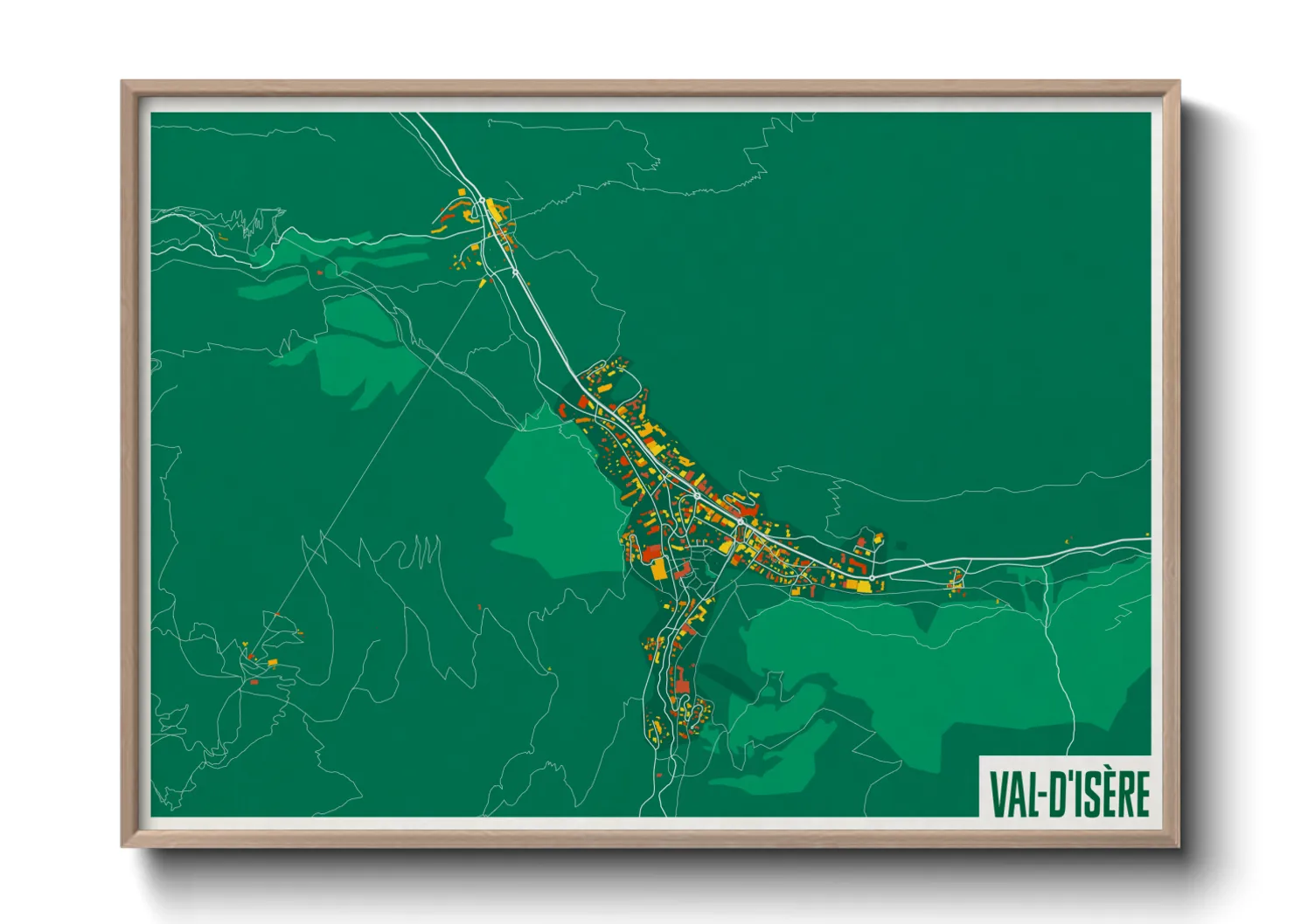 Une affiche de carte sur Val-d'Isère