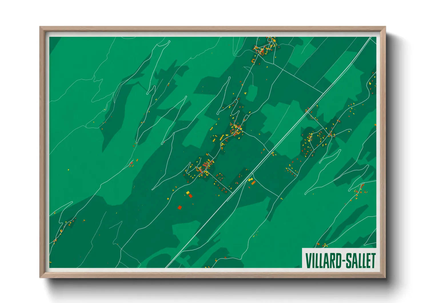 Une affiche de carte sur Villard-Sallet