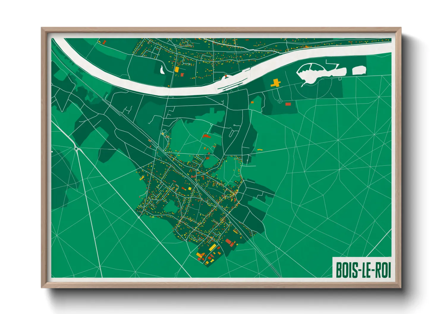Une affiche de carte sur Bois-le-Roi