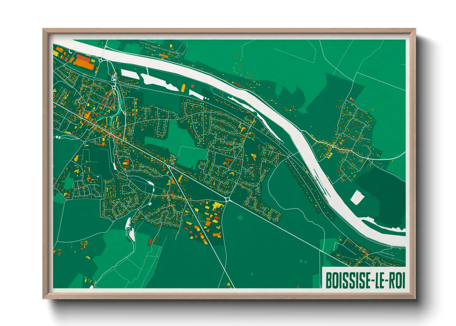 Une affiche de carte sur Boissise-le-Roi