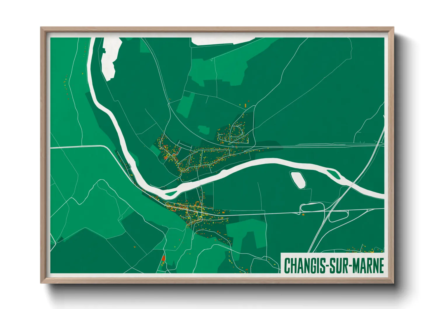 Une affiche de carte sur Changis-sur-Marne