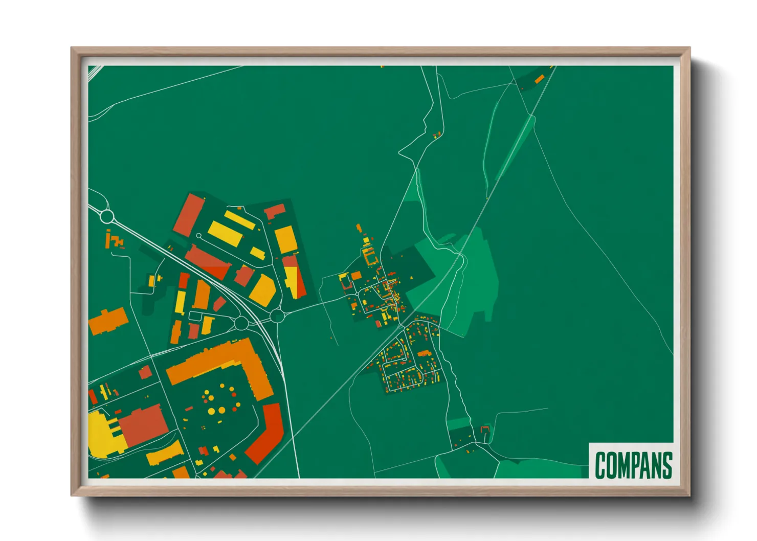 Une affiche de carte sur Compans