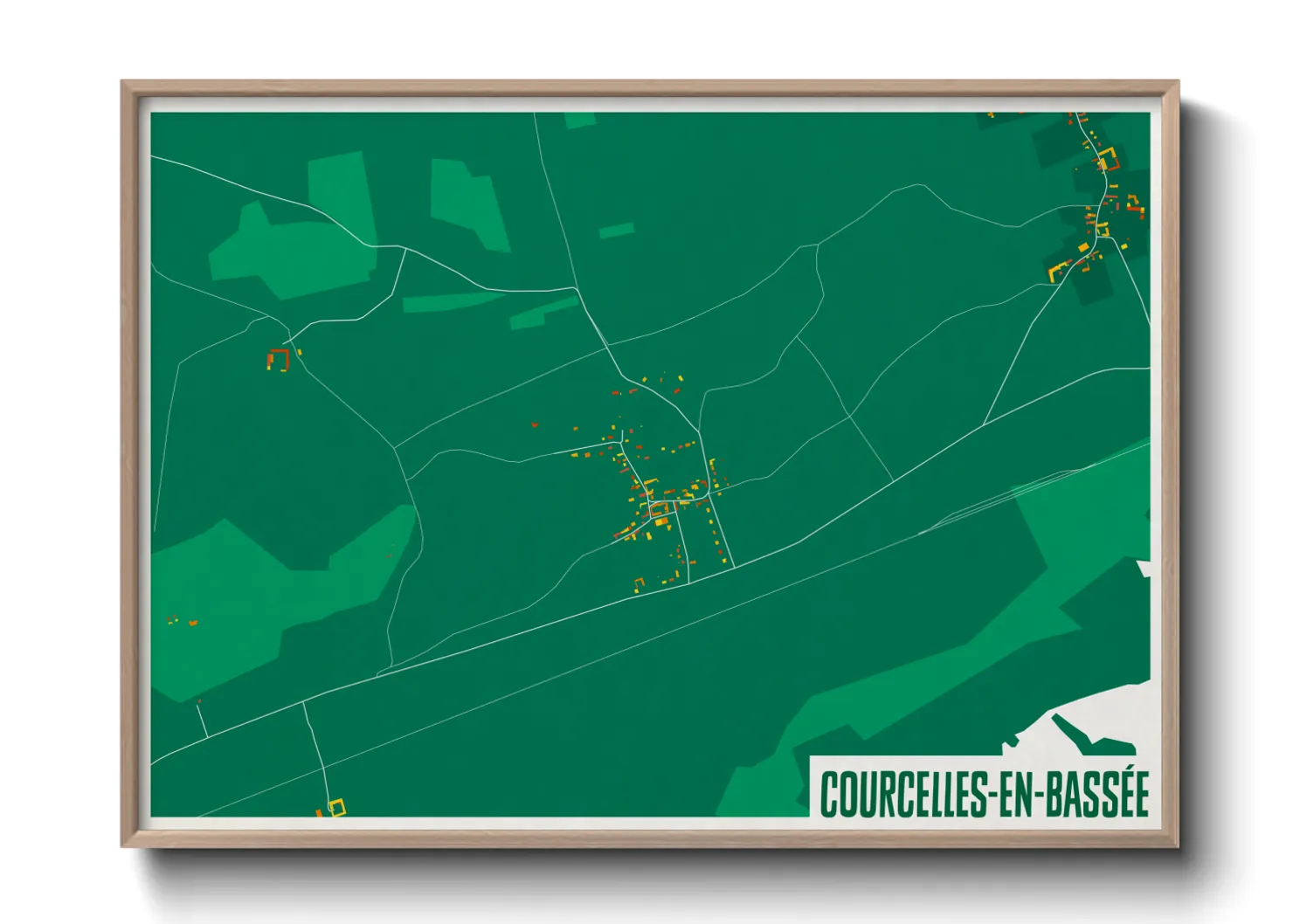 Une affiche de carte sur Courcelles-en-Bassée