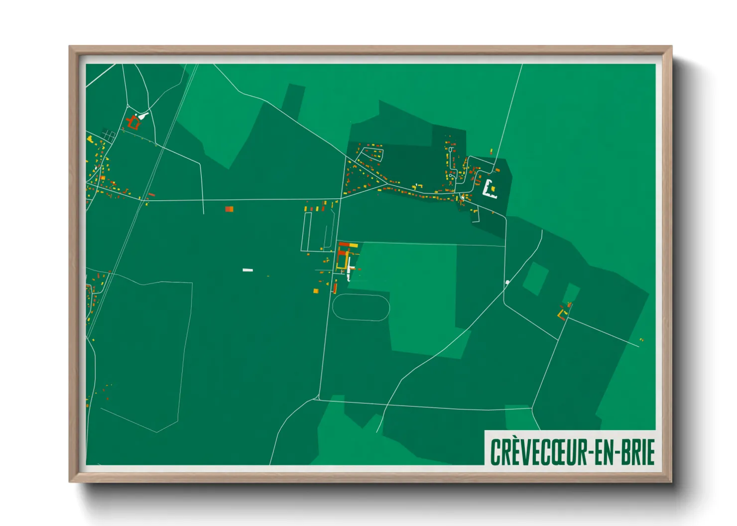 Une affiche de carte sur Crèvecœur-en-Brie