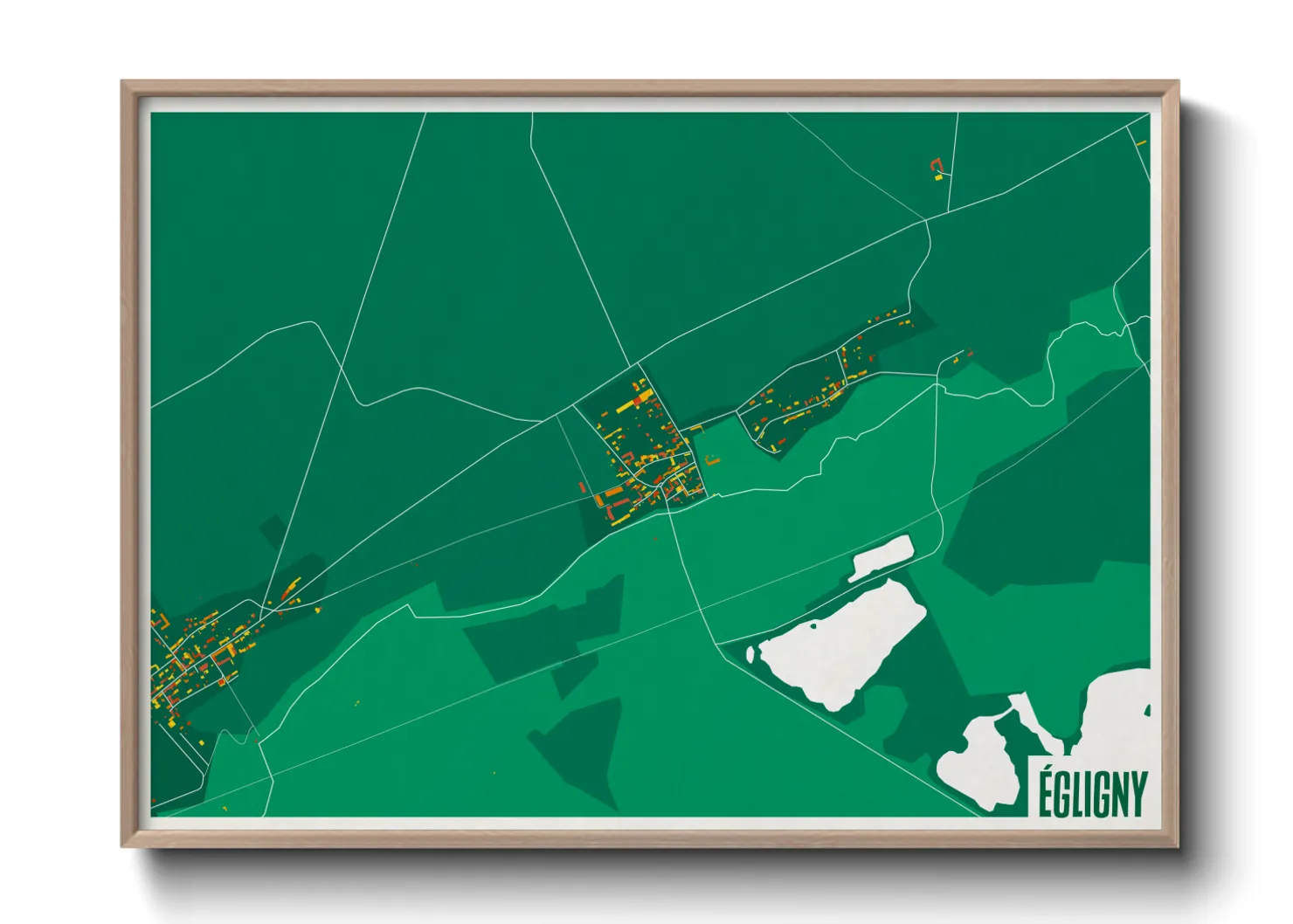 Une affiche de carte sur Égligny