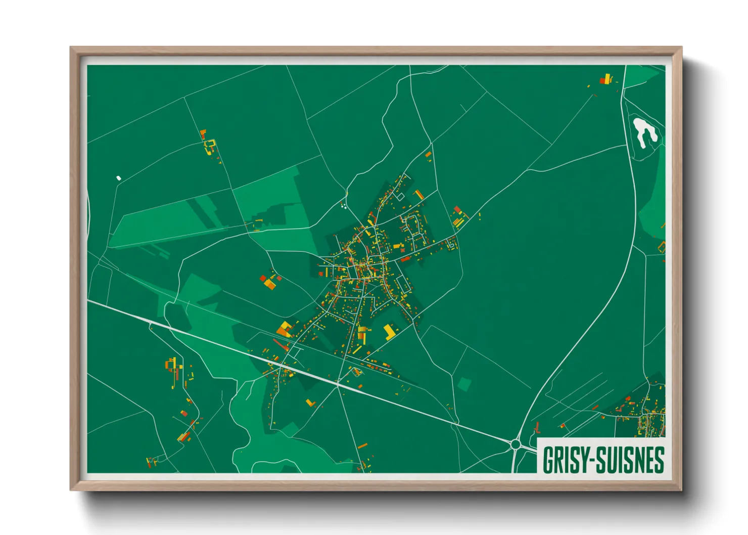 Une affiche de carte sur Grisy-Suisnes