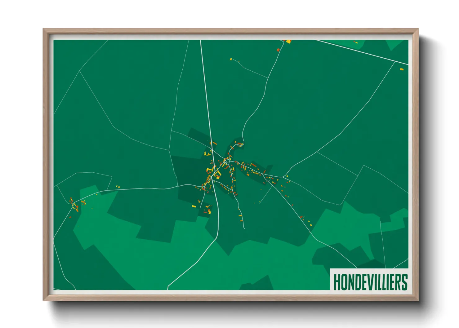 Une affiche de carte sur Hondevilliers