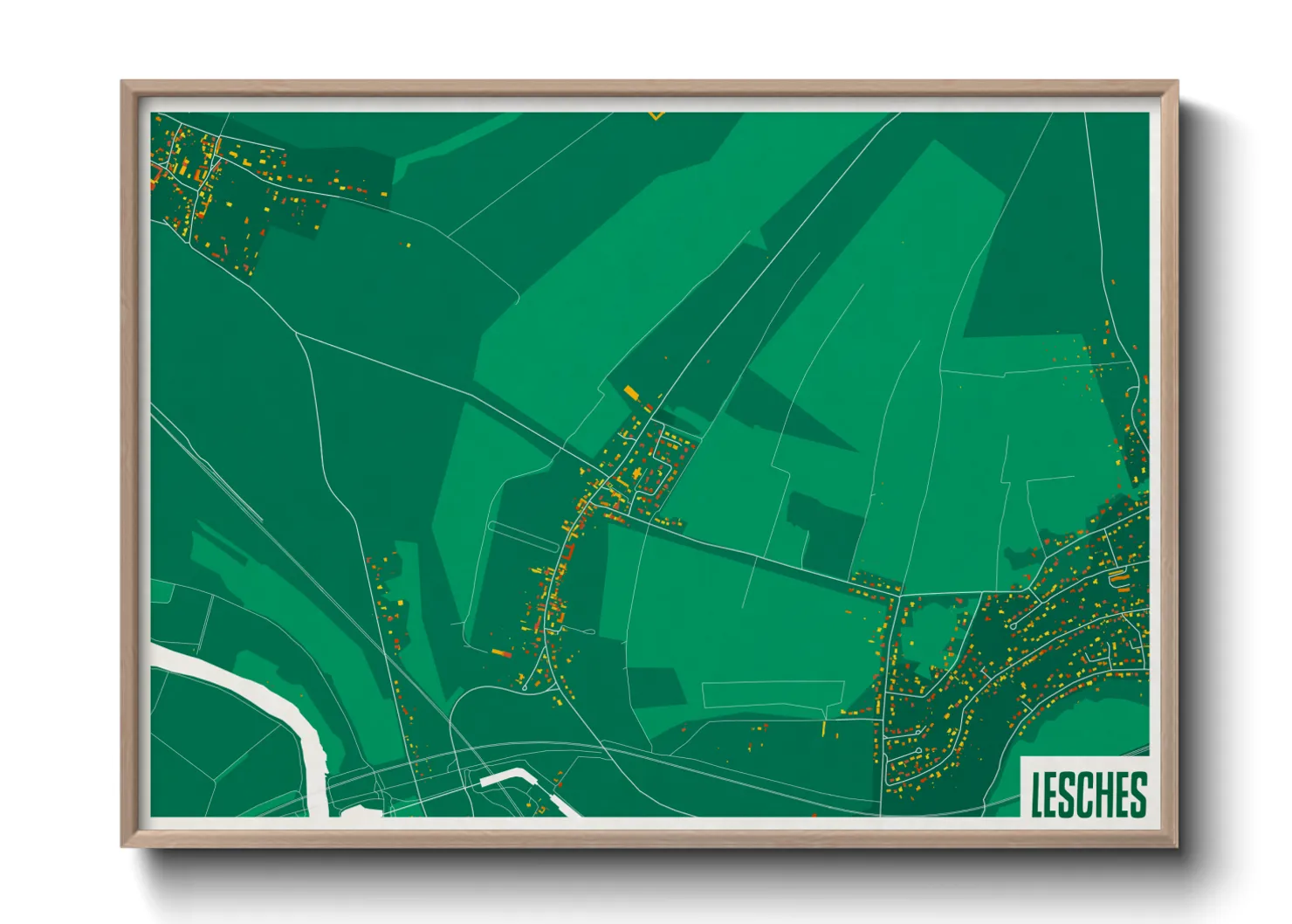 Une affiche de carte sur Lesches