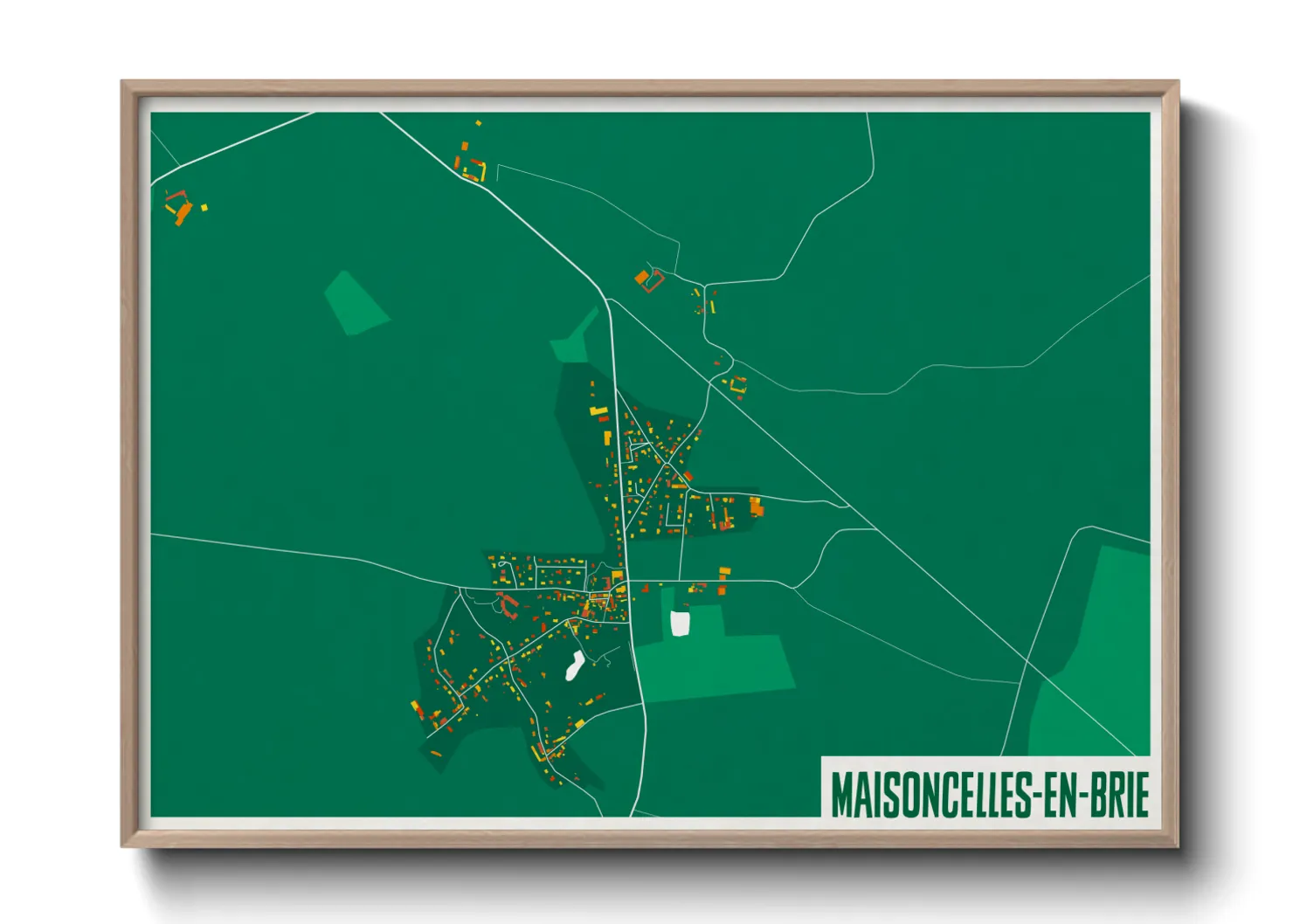 Une affiche de carte sur Maisoncelles-en-Brie