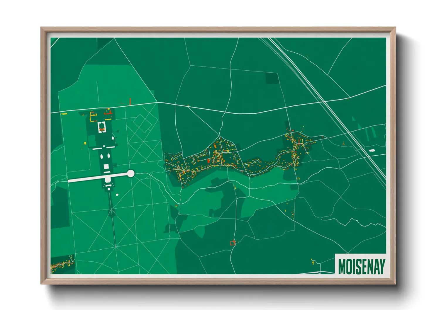 Une affiche de carte sur Moisenay