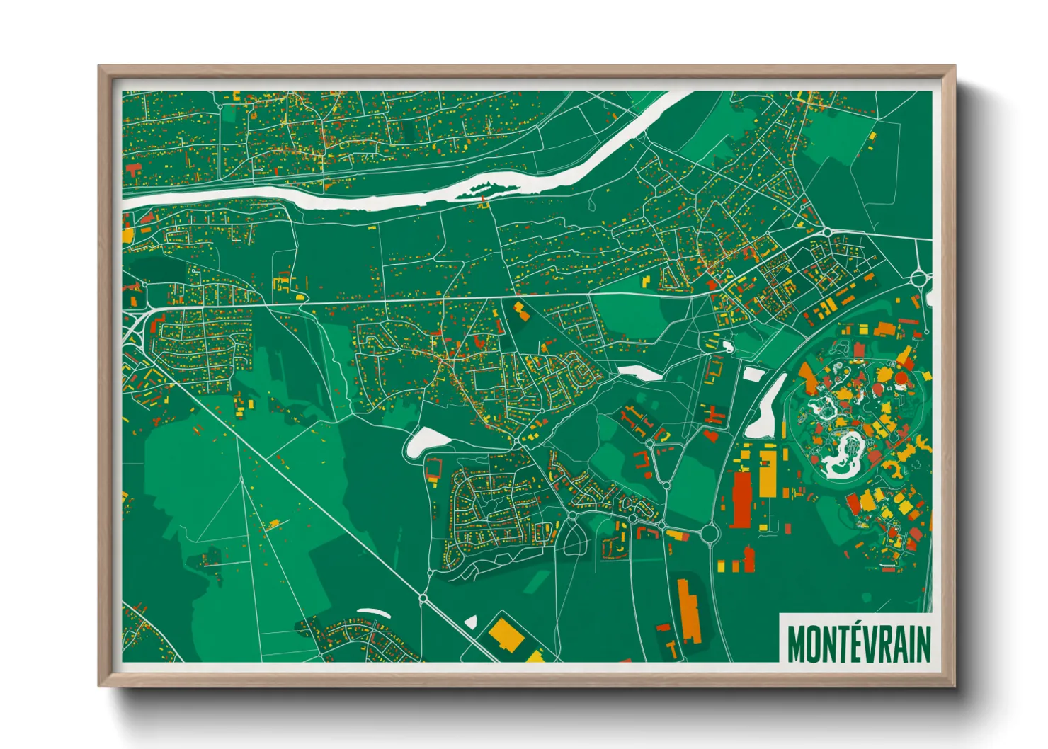 Une affiche de carte sur Montévrain