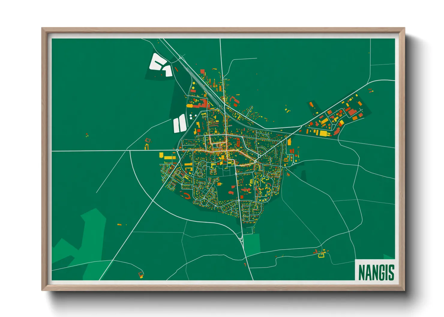 Une affiche de carte sur Nangis