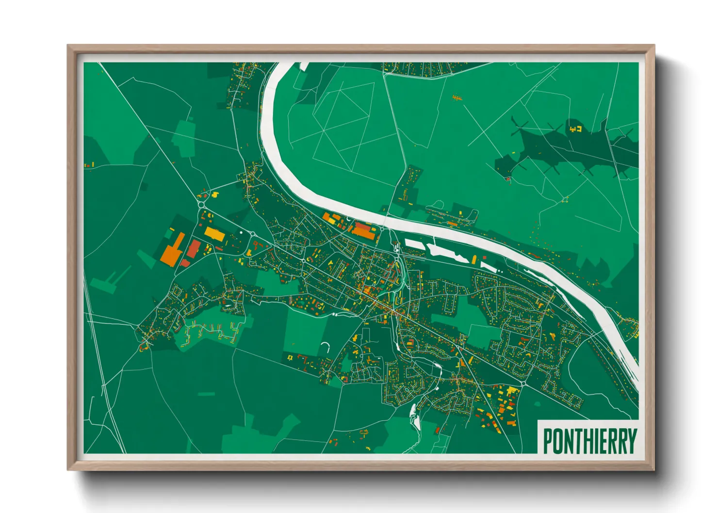 Une affiche de carte sur Ponthierry