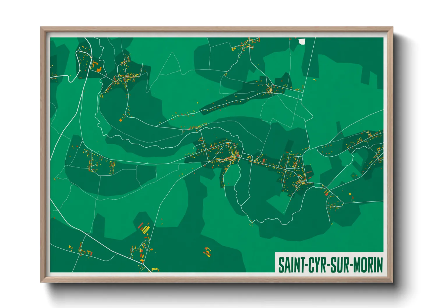 Une affiche de carte sur Saint-Cyr-sur-Morin