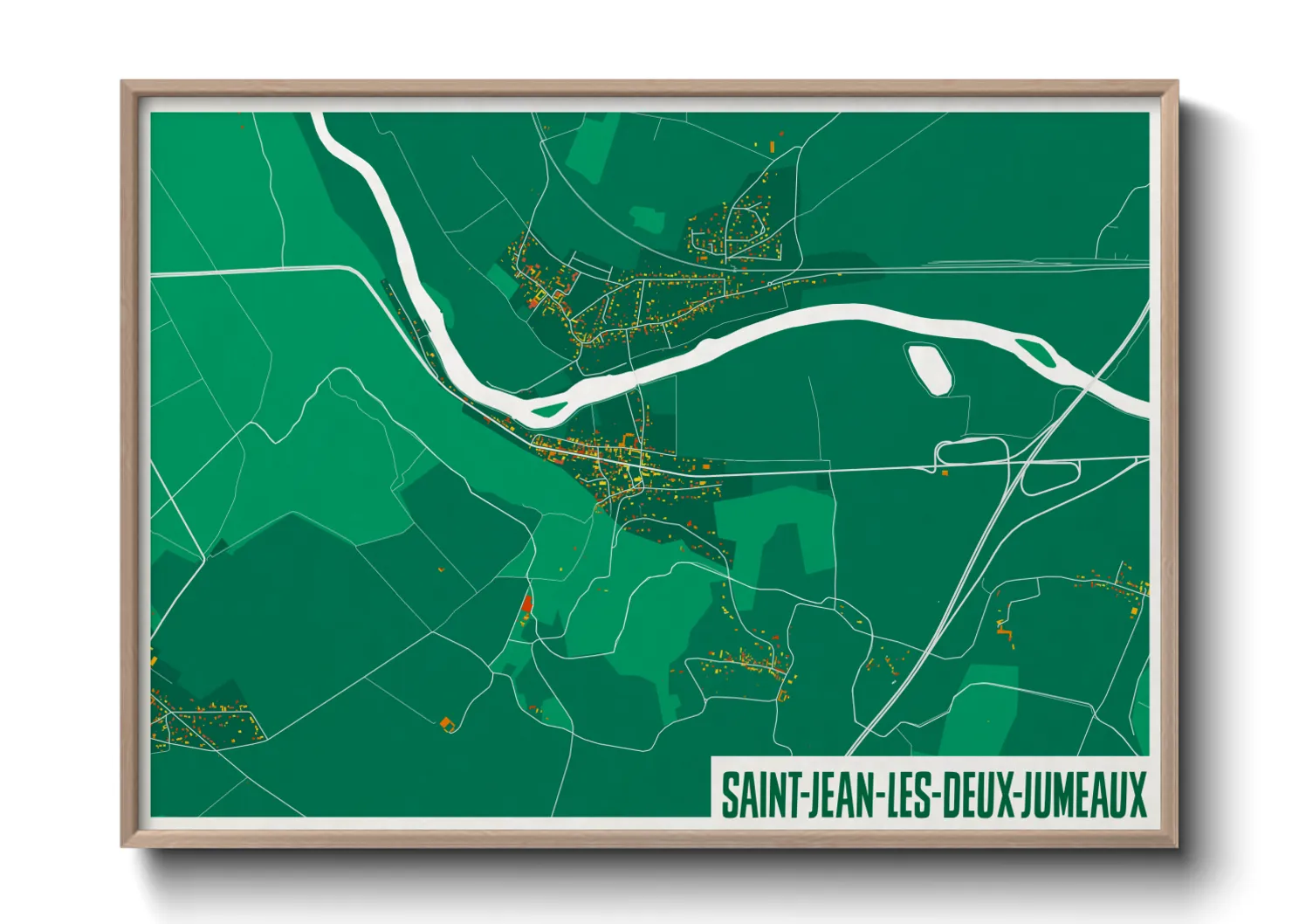Une affiche de carte sur Saint-Jean-les-Deux-Jumeaux