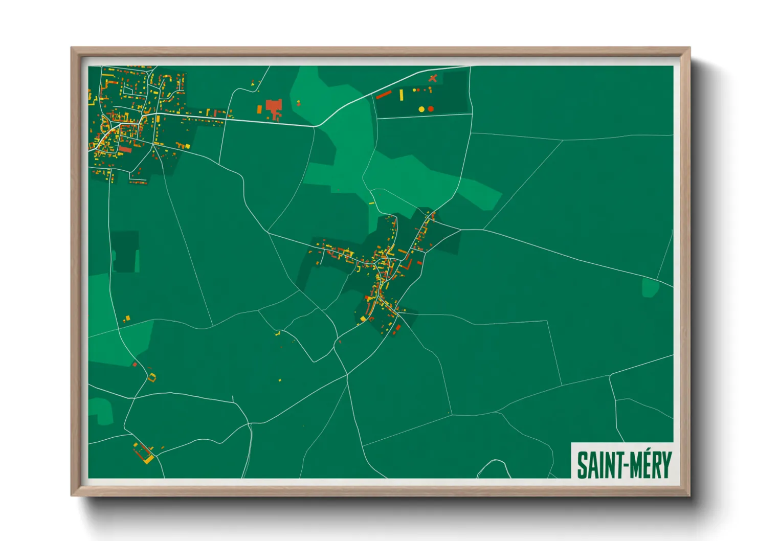 Une affiche de carte sur Saint-Méry