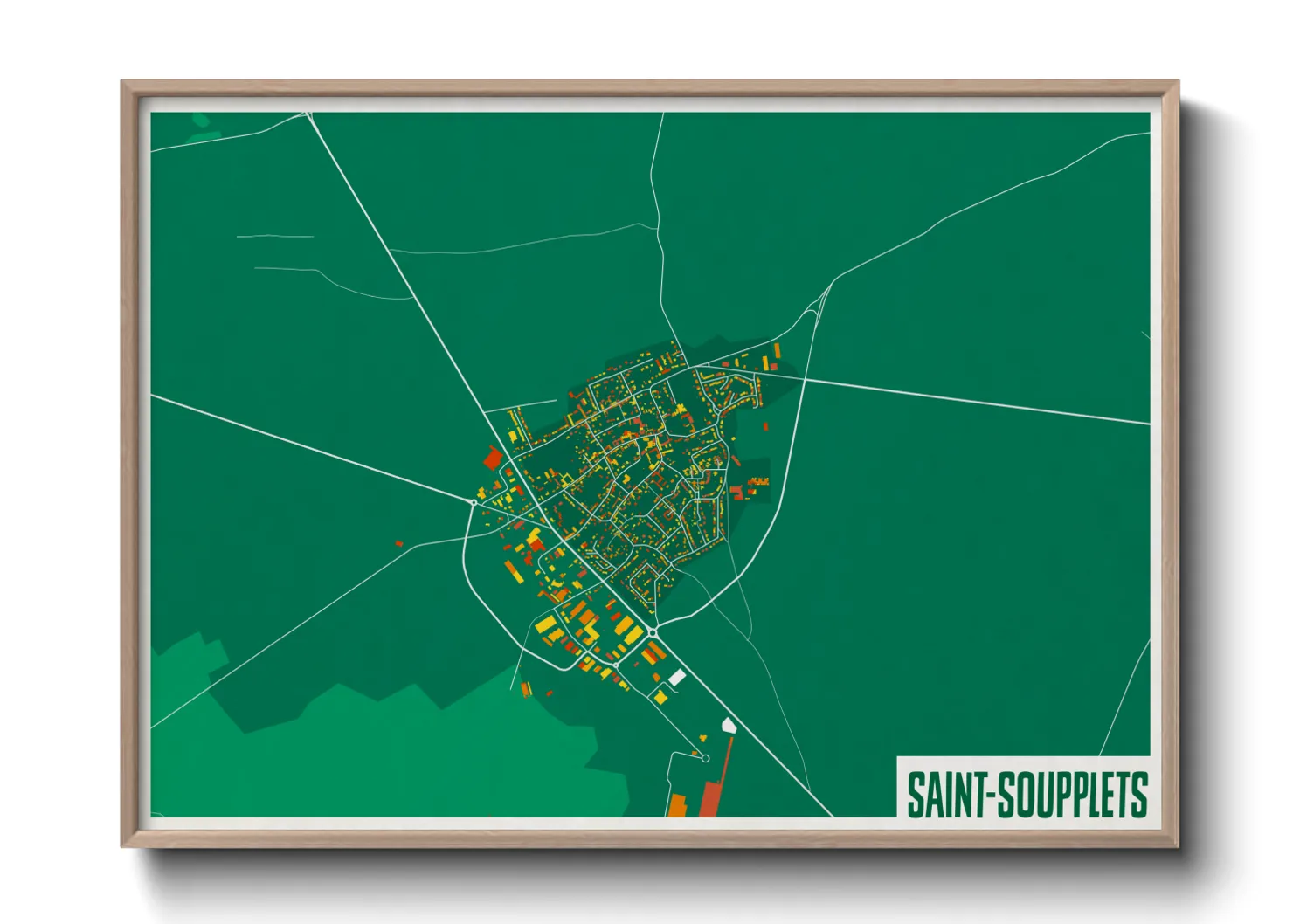 Une affiche de carte sur Saint-Soupplets