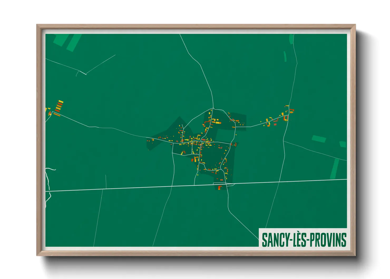 Une affiche de carte sur Sancy-lès-Provins