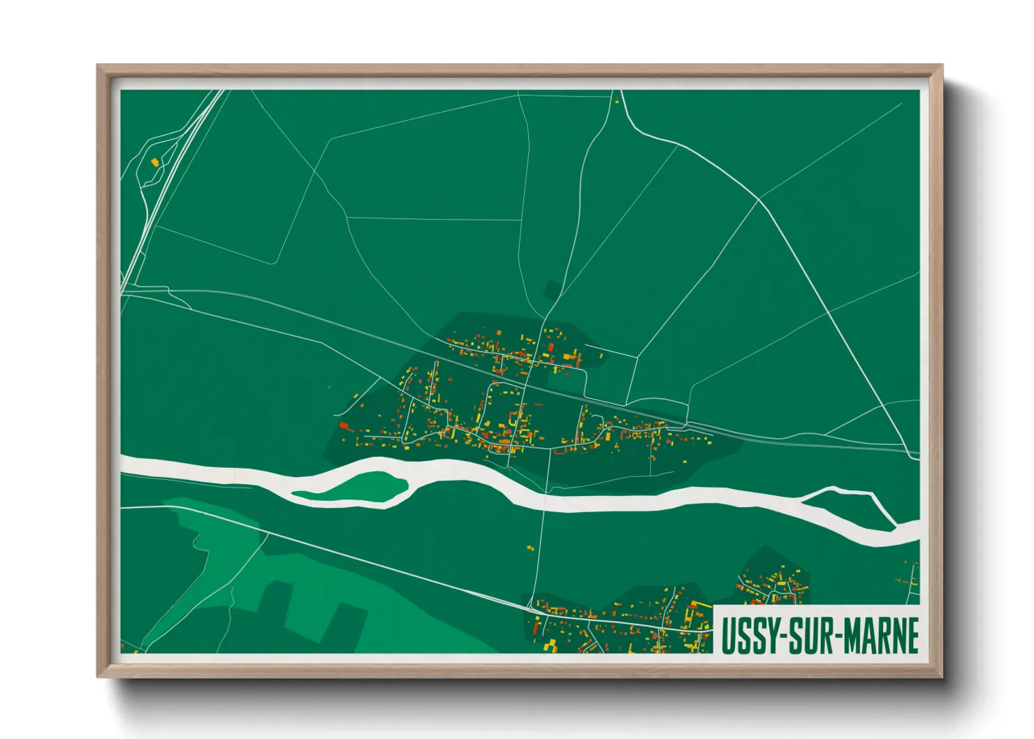 Une affiche de carte sur Ussy-sur-Marne