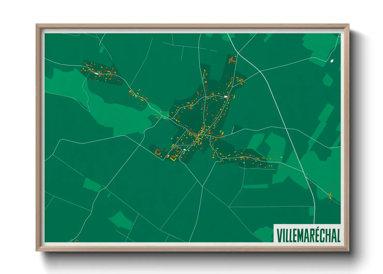 Une affiche de carte sur Villemaréchal