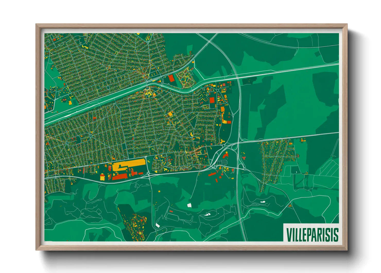 Une affiche de carte sur Villeparisis
