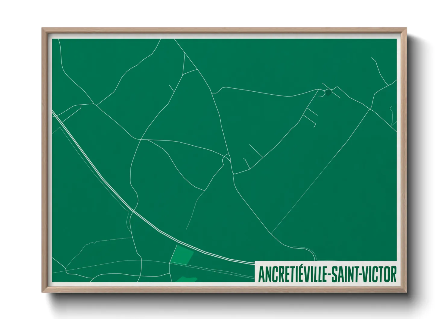Une affiche de carte sur Ancretiéville-Saint-Victor