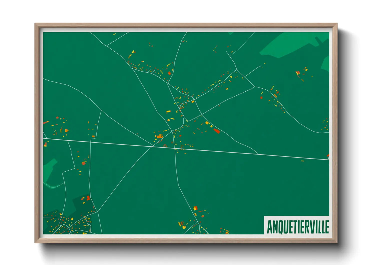 Une affiche de carte sur Anquetierville