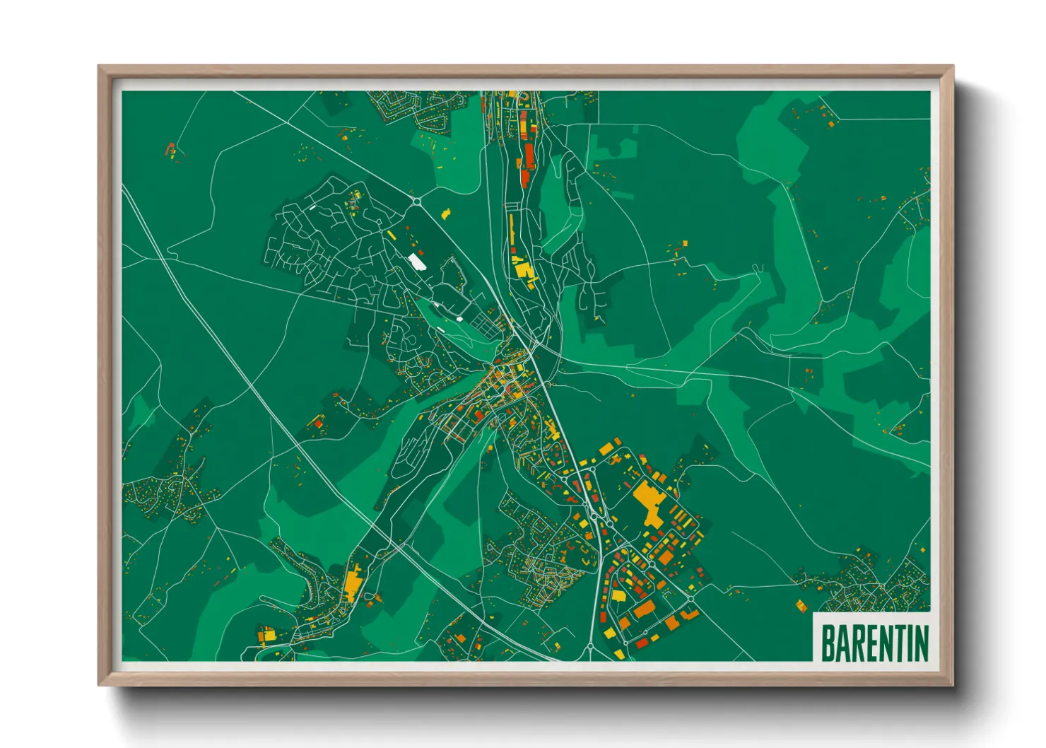 Une affiche de carte sur Barentin