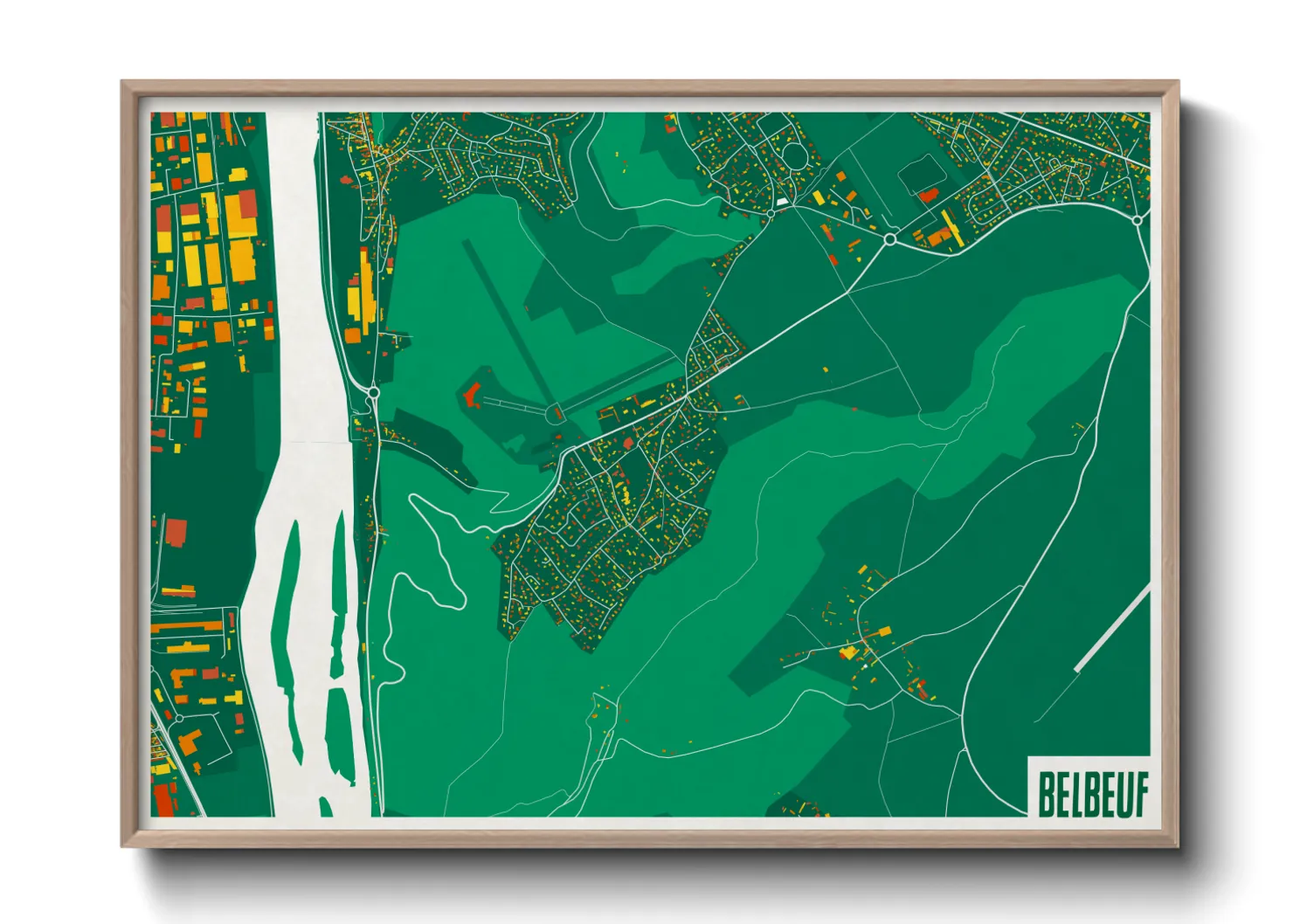 Une affiche de carte sur Belbeuf