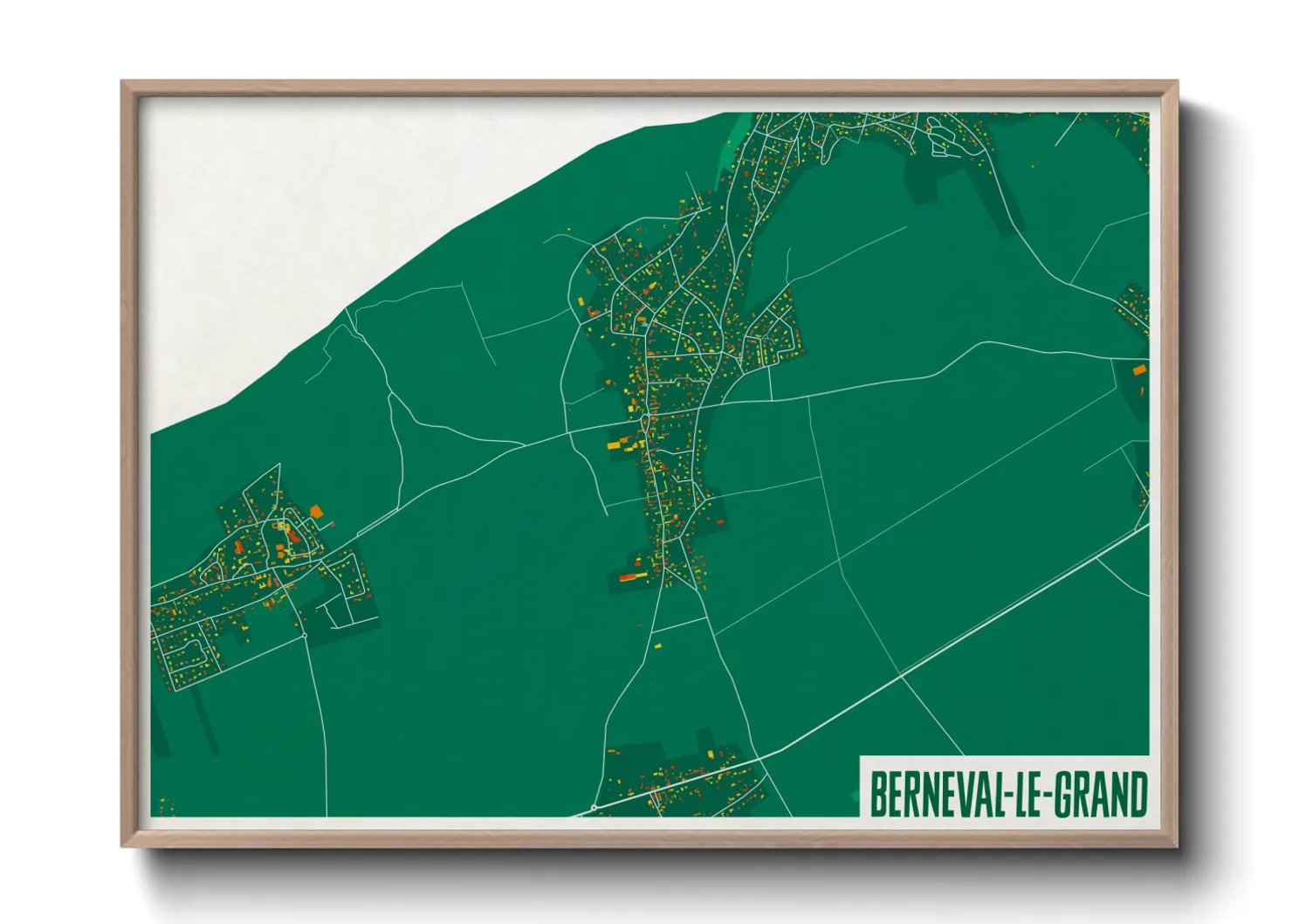 Une affiche de carte sur Berneval-le-Grand