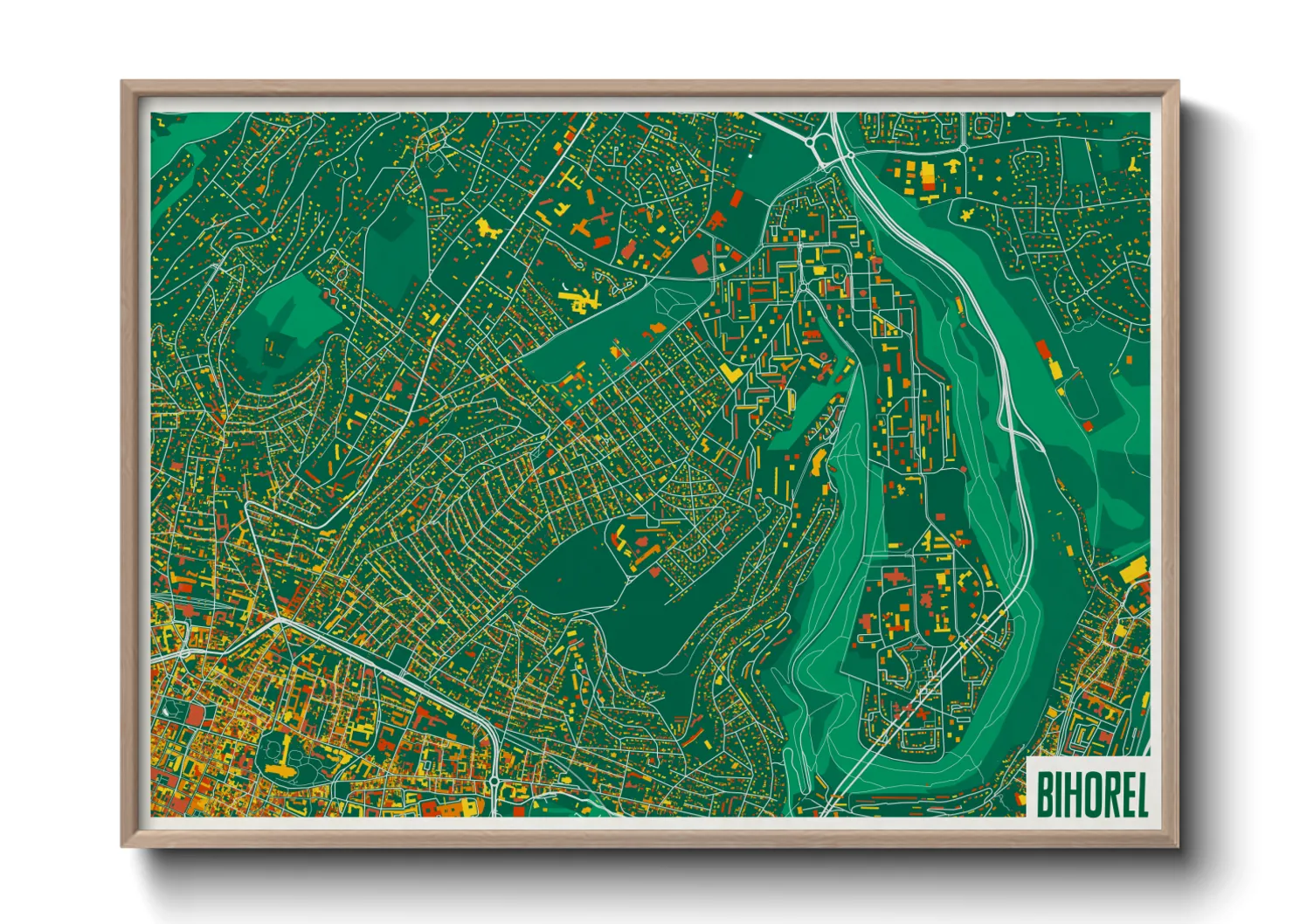 Une affiche de carte sur Bihorel